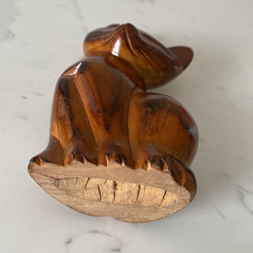 Vintage MCM Wooden Cat Figurine - Picture 6 of 8
